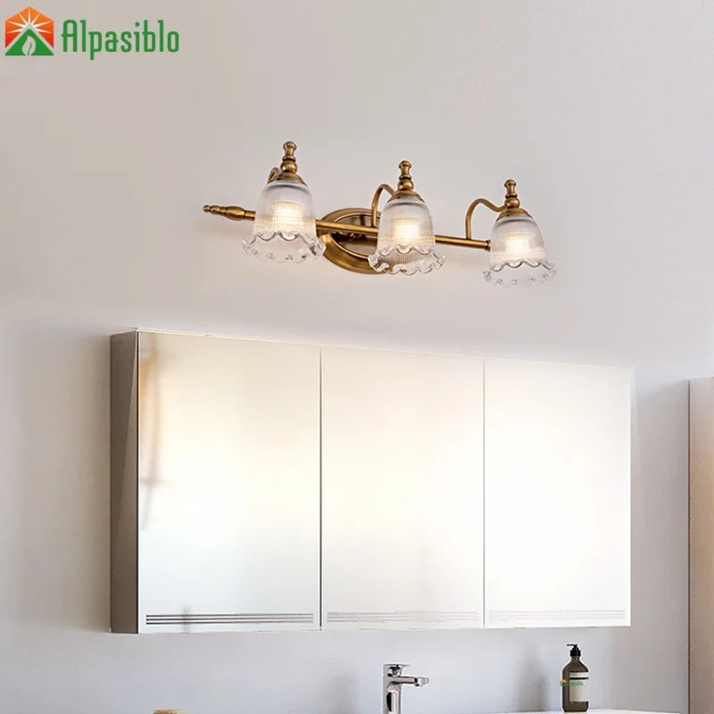 3Head Mirror Front Lamp, Modern Wall Light Bronze , Glass Shade, For Bathroom, Bedroom, Desk mirror Vanity Lights , Decorative