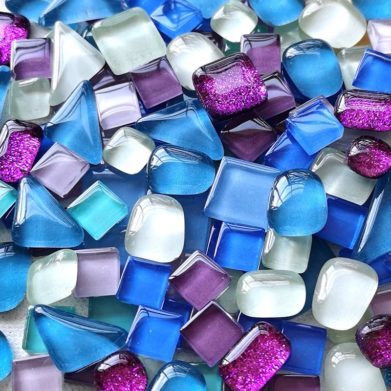 100g Diy Mix Color Glitter Glass Mosaic Stones Mosaic Tiles Glass Pebbles Crafts Material Puzzle For Diy Mosaic Making  arte