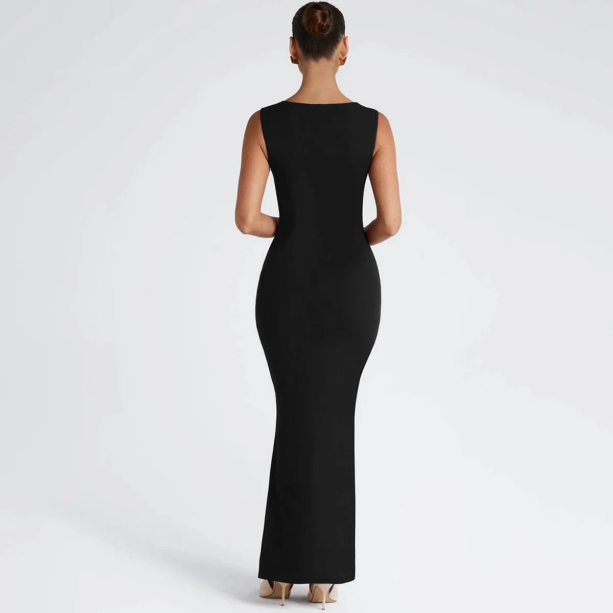 Neue Modekleider 2026 Damen Quadratischer Ausschnitt Ärmellos Bodycon Maxiröcke Elastisch Figurbetont Abendparty-Kleider Y2k-Kleidung – Detail 6