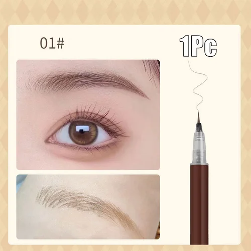 초미세 눈썹 펜슬, 방수 땀 방지 액체 눈썹 펜, 오래 지속되는 전문 메이크업 아이, 0.01mm 2