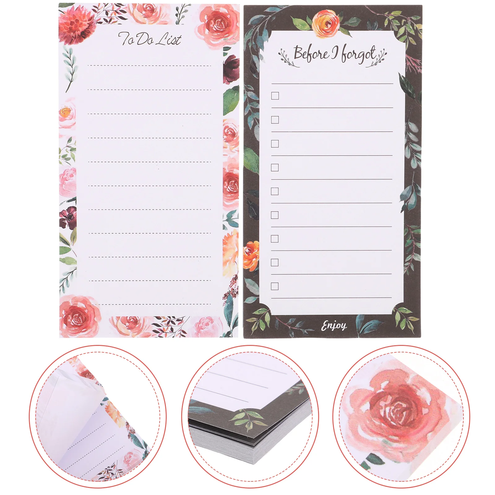 2 Pcs Magnetic Notepad Fridge Notepads Refrigerator List with Do Grocery for Tearable