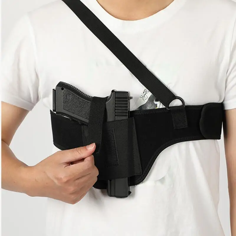 Universal Shoulder Holster For Concealed Carry - Adjustable Chest Holster Fits Most Pistols, Right Hand