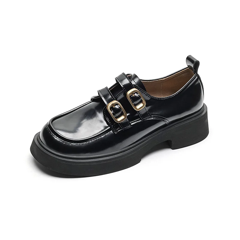 Black Platform Shoes Women's Loafers Pumps Women's Soft Leather Footwear Designer Heels Woman Sneakers Party Shoes Ladies