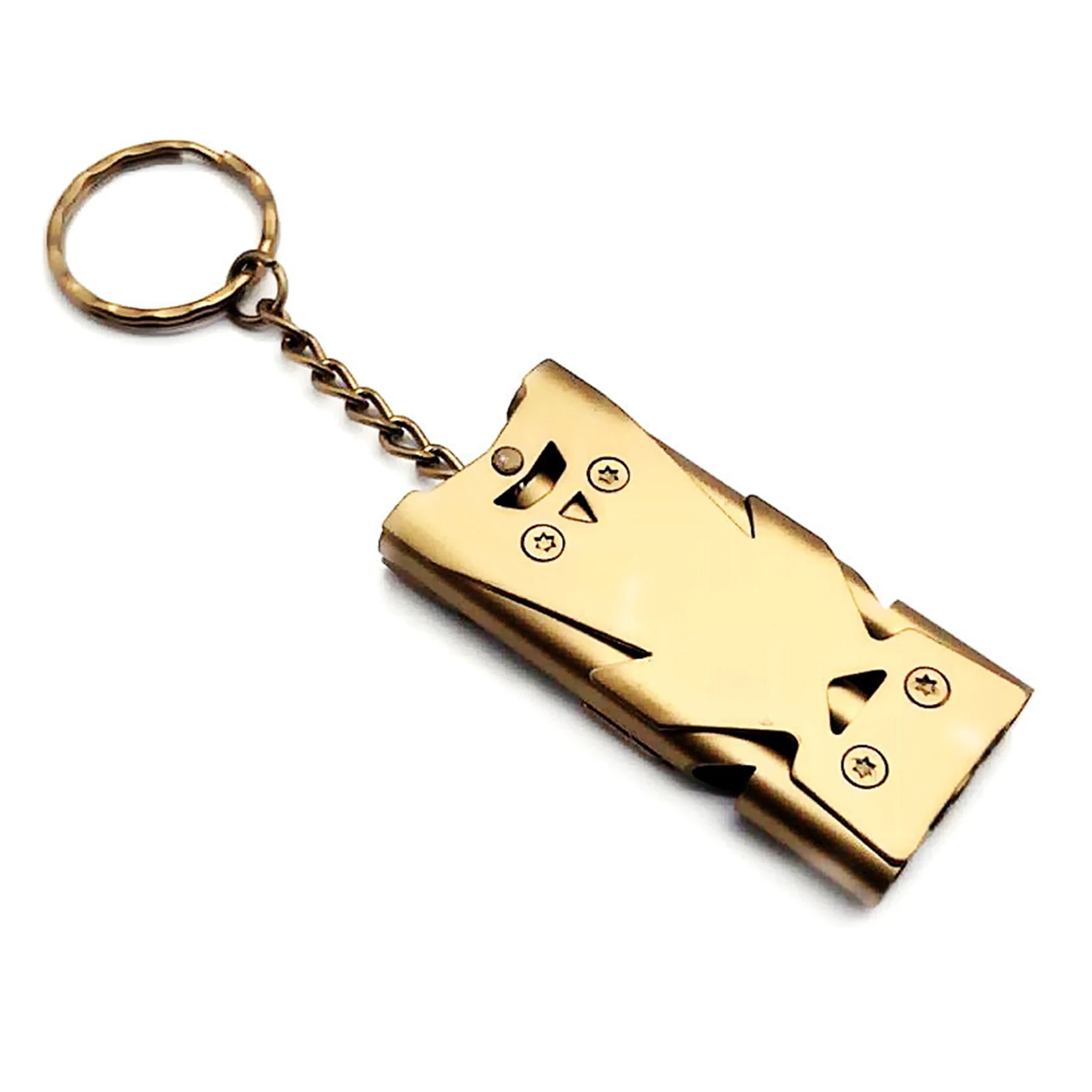 Portable Triple Pipe 180 Decibel Whistle Dual-tube Survival 150 Db Whistle Stainless Steel Safety Keychain Multi Tool