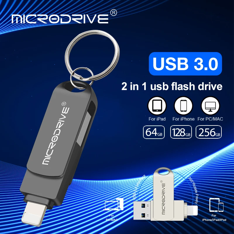 USB 3.0 Flash Drive for iPhone 2 in 1 lightning interface 3.0 pendrive