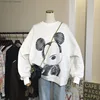 Disney Cartoon Mickey Print Long Sleeved Sweatshirt For Women Autumn And Winter New Trendy Loose Casual Versatile Round Neck Top 3