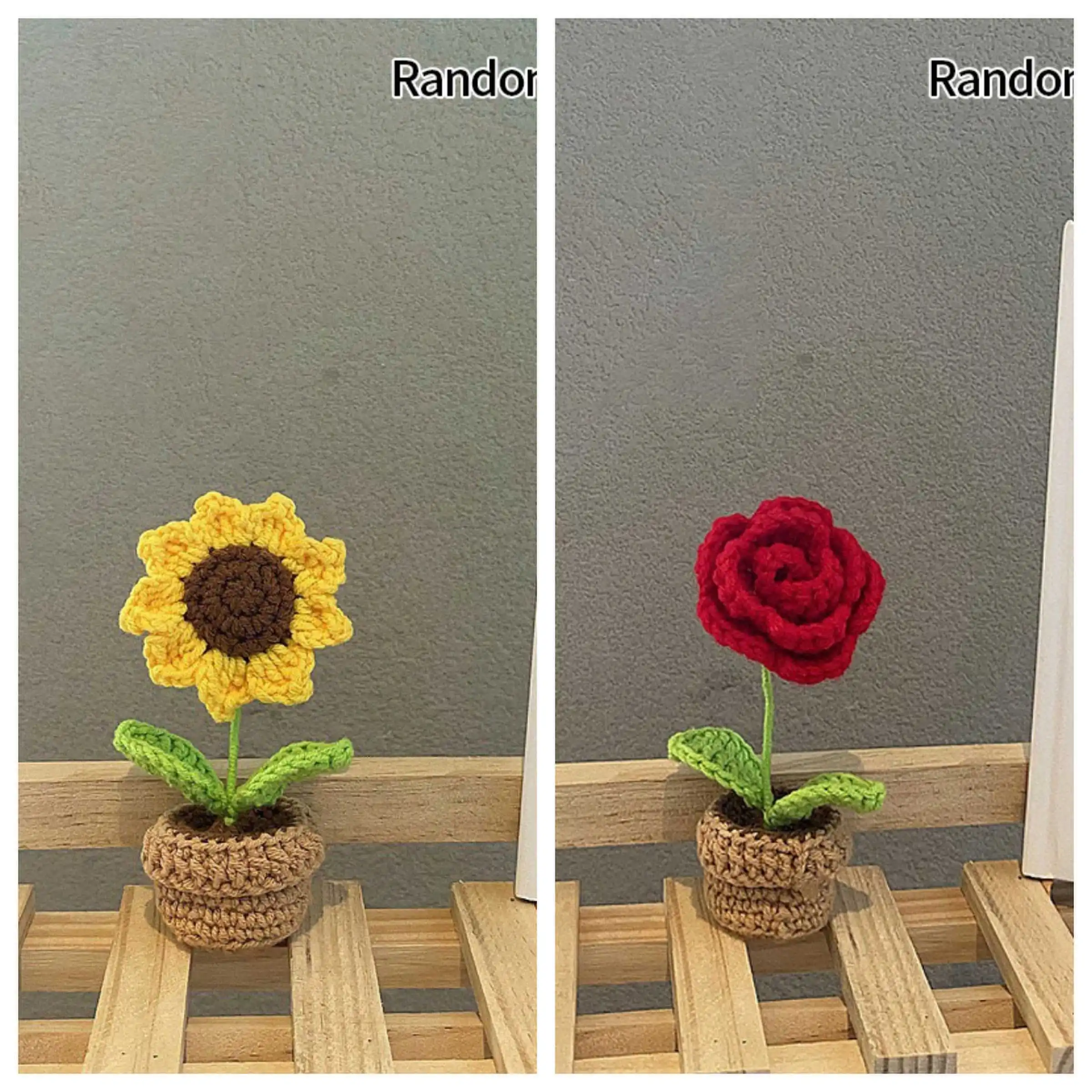 Sunflower Crochet Flowers - Elegant Knitted Blooms for Graduation & Wedding Gifts, Room Decor, and Desk Accessories