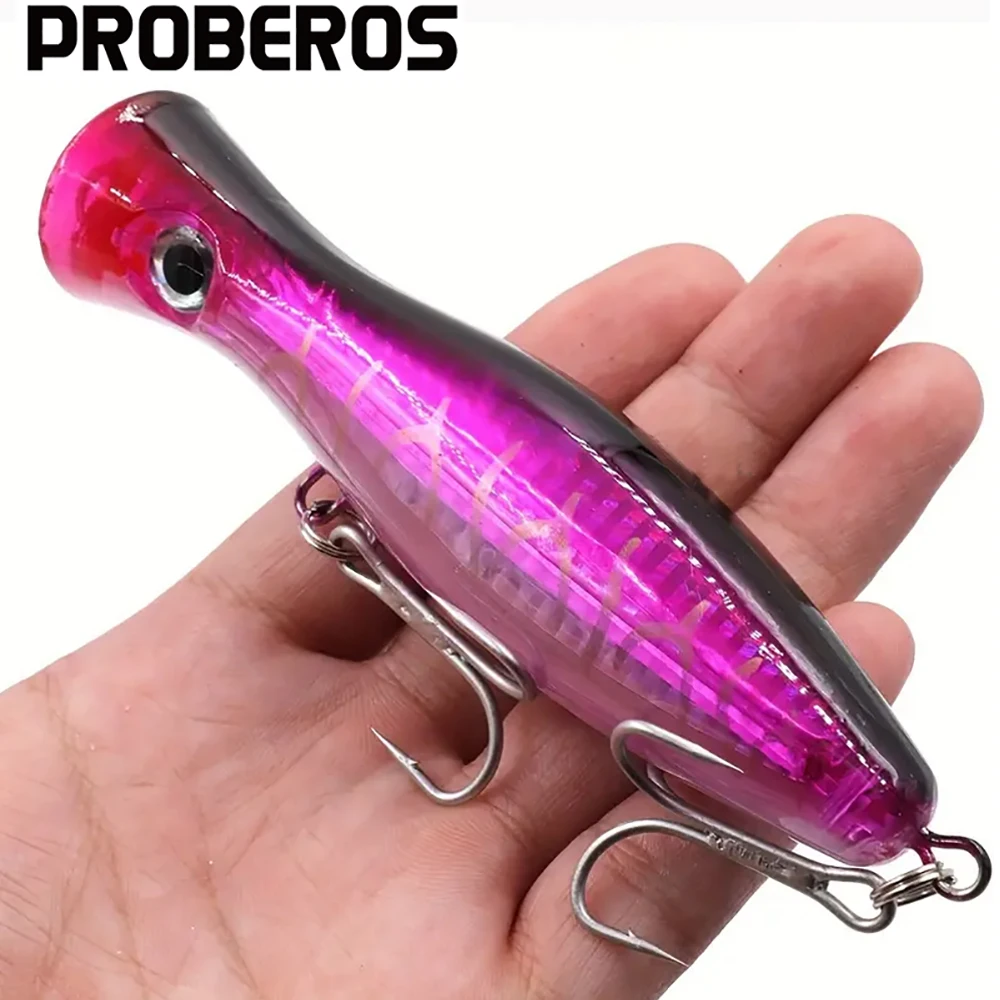 Popper PROBEROS 13cm 43g - leurre dur surface avec 2 triples hameçons pour pêche carpe