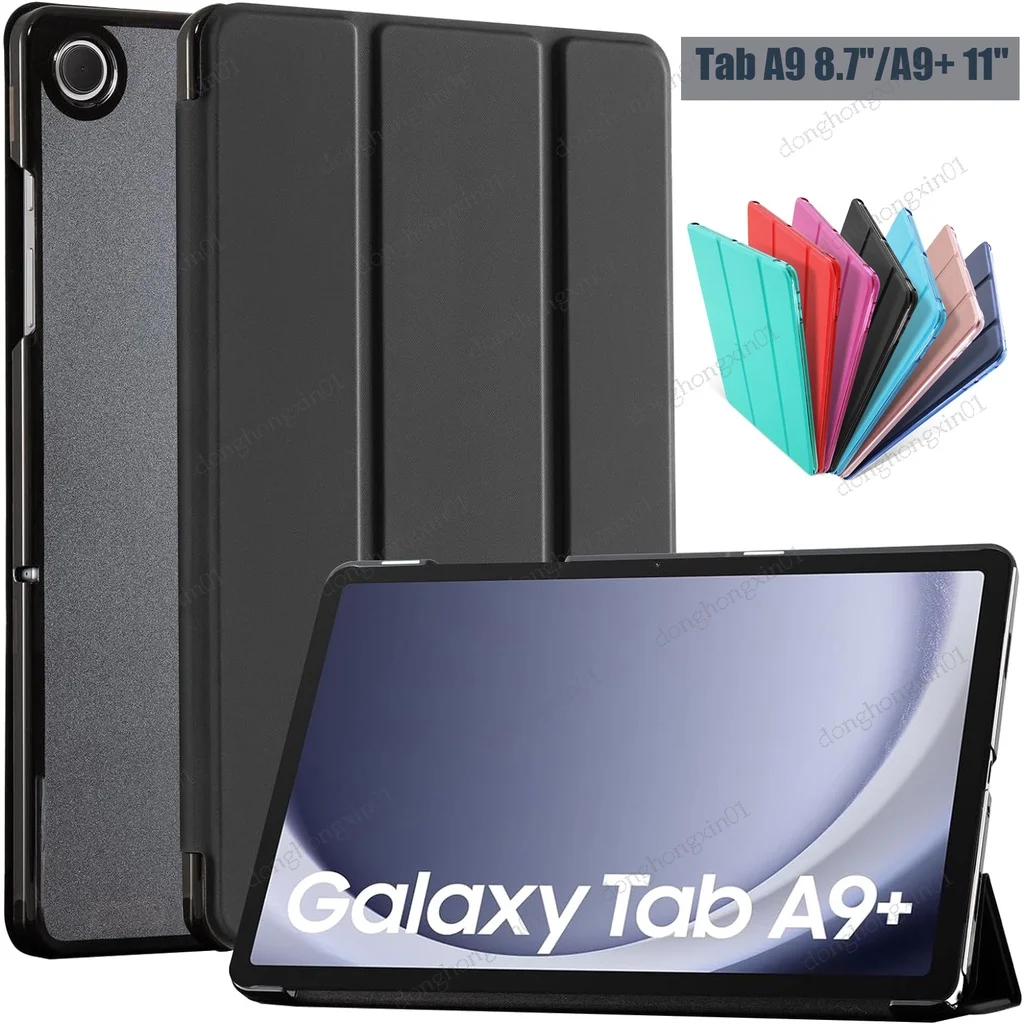 

For Samsung Galaxy Tab A9 Plus SM-X210 SM-X216B SM-X218U Flip Stand Case For Tab A9 8.7 X110 SM-X115 X117 Hard PC Clear Cover