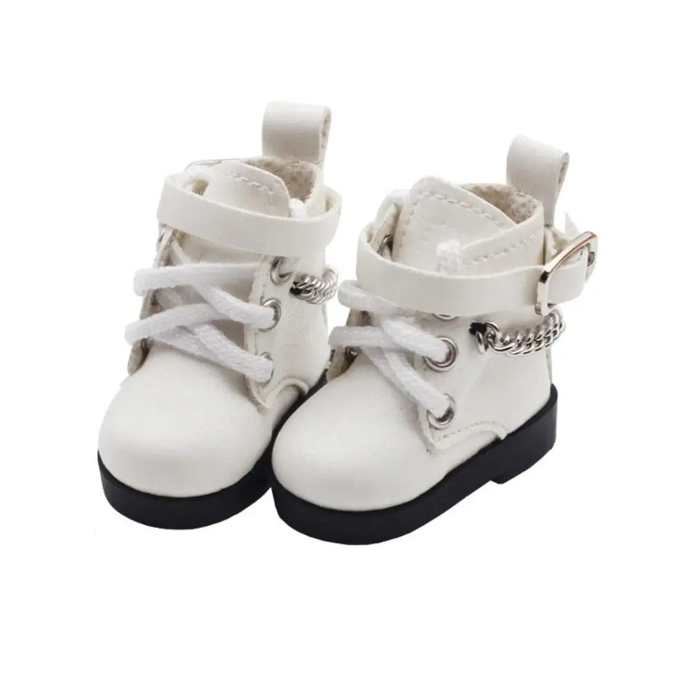 1Pair PU Leather Mini Doll Shoes Chain Shoes Mini 4.5*2cm BJD Doll PU Shoes Doll Shoes Cute EXO Doll Boots Children Toys