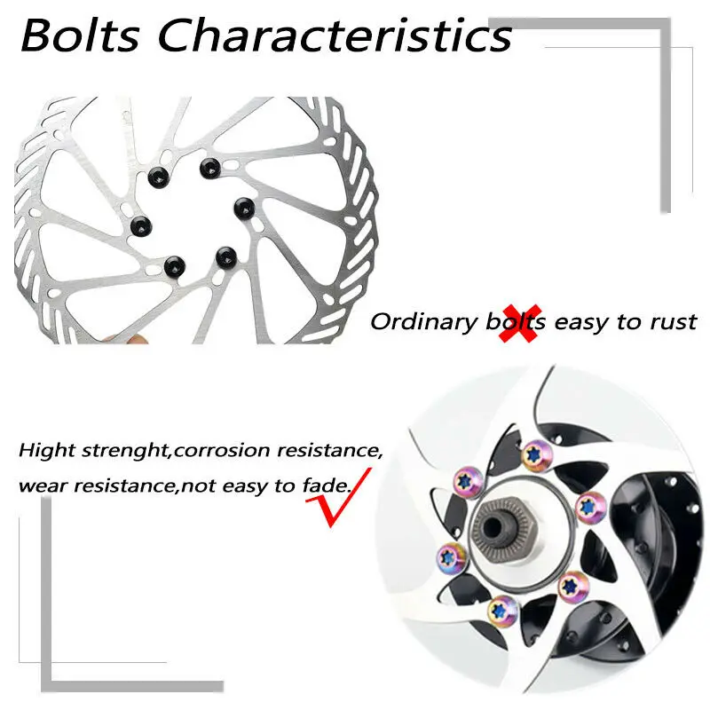 M5x10mm Disk Brake Rotor Bolts 12pcs for Mountain Bike Brakes