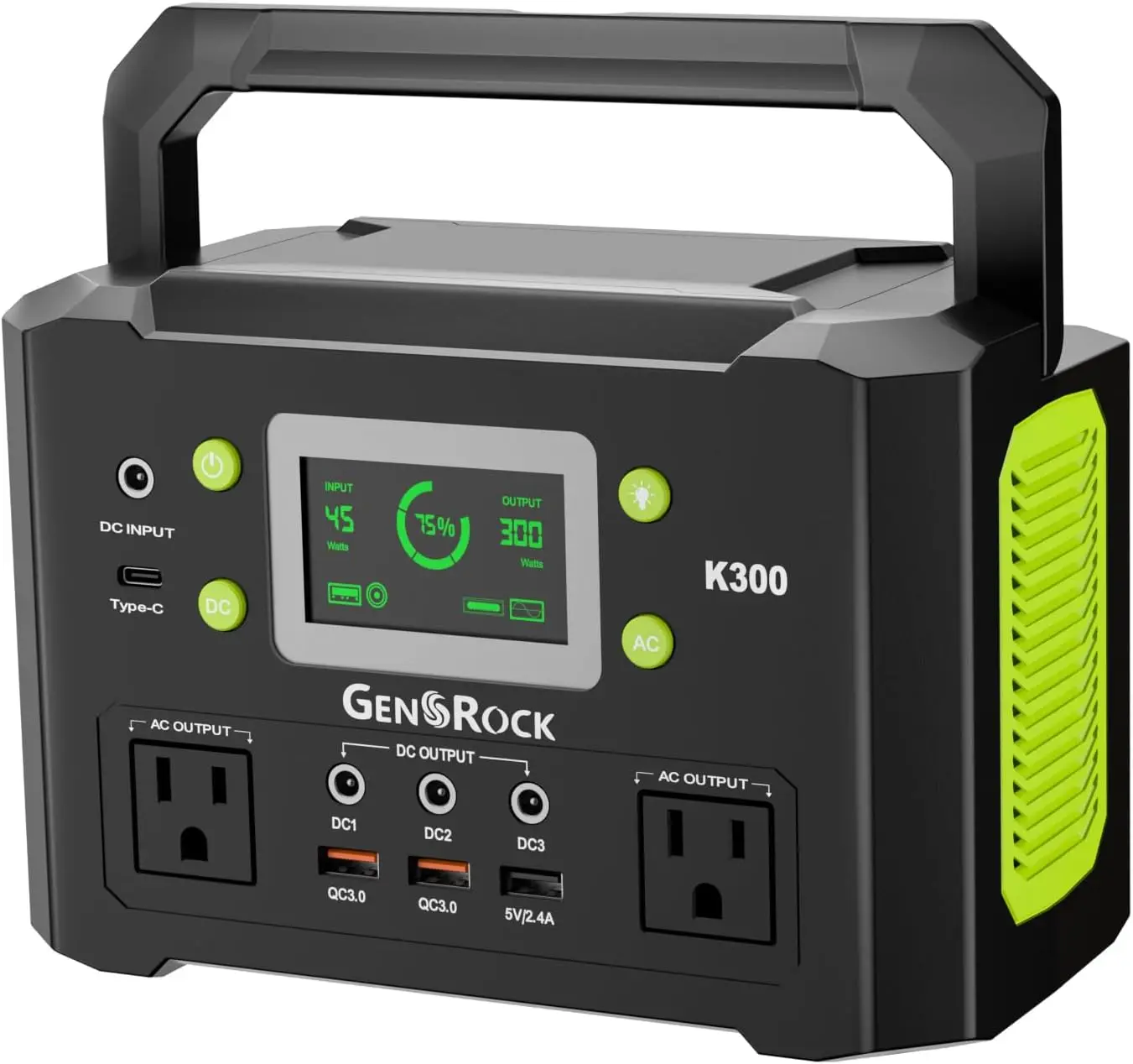 Portable Power Station, 110V/300W Pure Sine Wave Solar Generator, 222Wh Backup Lithium Battery With AC Outlet/QC 3.0/Type-C
