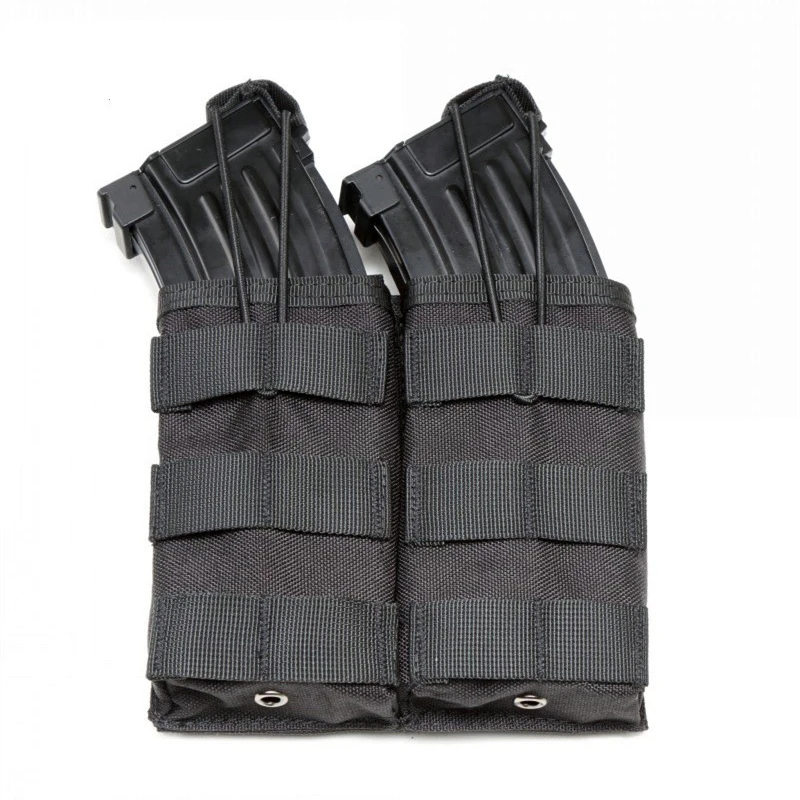 

Tactical Goods Magazine Pouch Holder MOLLE Two Double Open-Top Mag Pouch AK M4 M16 AR15 5.56 Rifle Airsoft Paintball Accessories