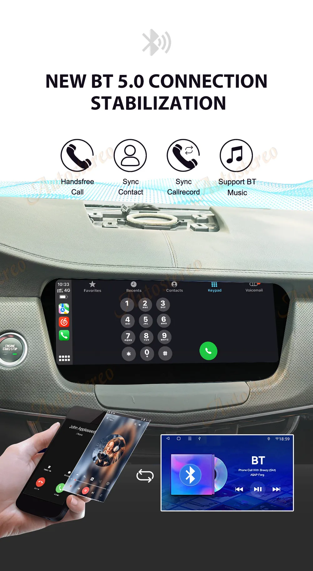 Qualcomm Carplay Android 13 For Cadillac CT6 2019-2023 Car GPS Navigation Auto H