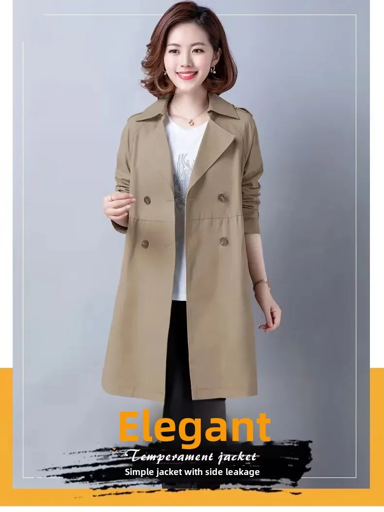 Description Picture 3 of itemSpring Hot Sale Of The Season Women's Loose Coat Jacket Long Trench Coat Short Size Women's Medium Length Spring Autumn Cross-Bo