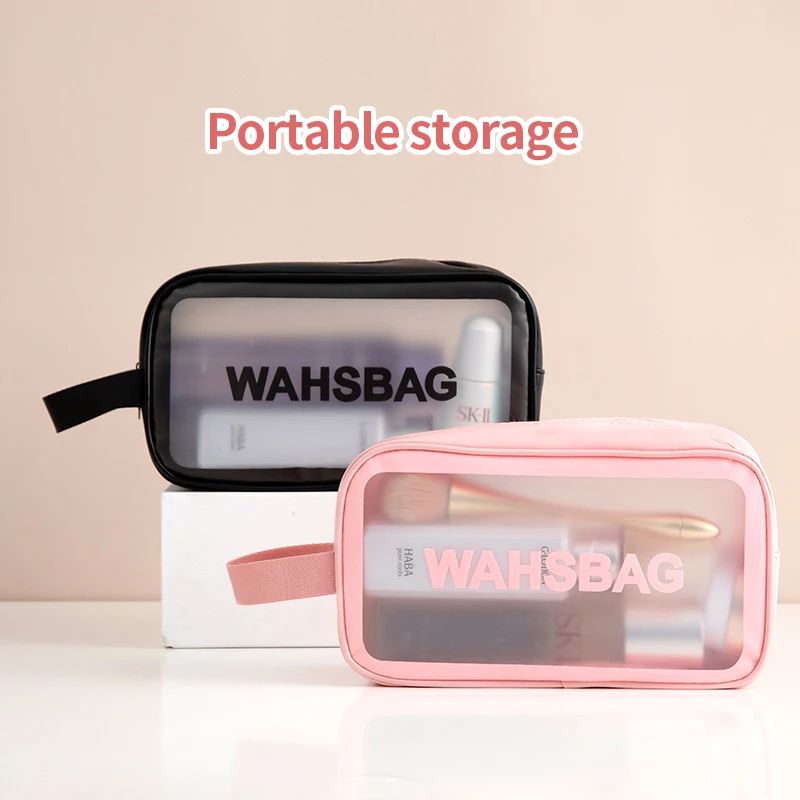 Cosmetic Bag Waterproof Portable Large Capacity Pu Transparent Wash Travel Storage