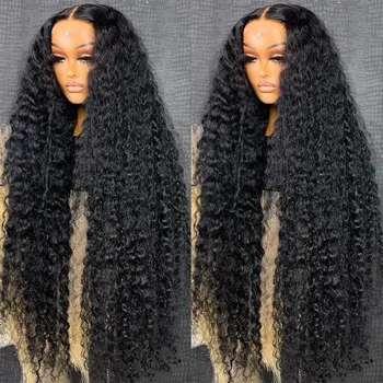 300 Density 13x6 Hd Deep Wave Frontal Wig 30 34inch Glueless Wigs 100% Human Hair Water Wave Curly Lace Front Wig For Women 1