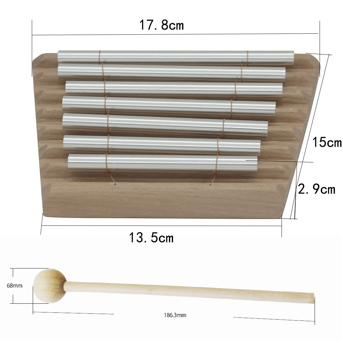 Bamboo Wind Chimes Meditation Chimes Energy Chimes 7 Tone Wind Chimes Tabletop Meditation Chime Wooden Wind Bell Children's Music Initiation Toy Percussion Instrument With Mallet