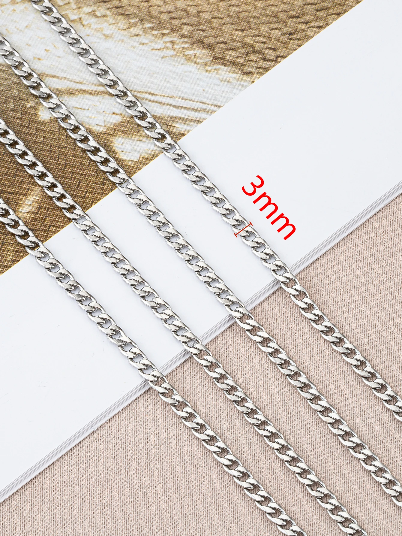 1meter Stainless Steel Chains for Jewelry Making DIY Rolo Cable Link Chain Necklace Bracelet Handmade Accessories Wholesale