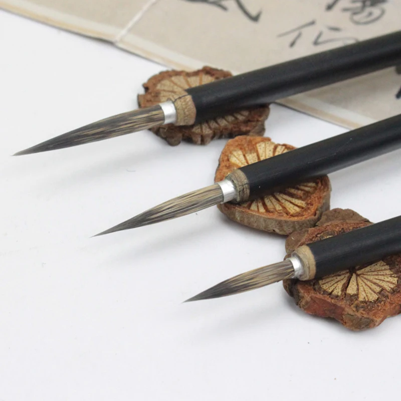 Paint Brush Calligraphy Brush 10 pcs/Lot Long Hair Hook Line Pen Bamboo Handle Chinese Painting Brush Xiaokai Regular Script Writing Brush