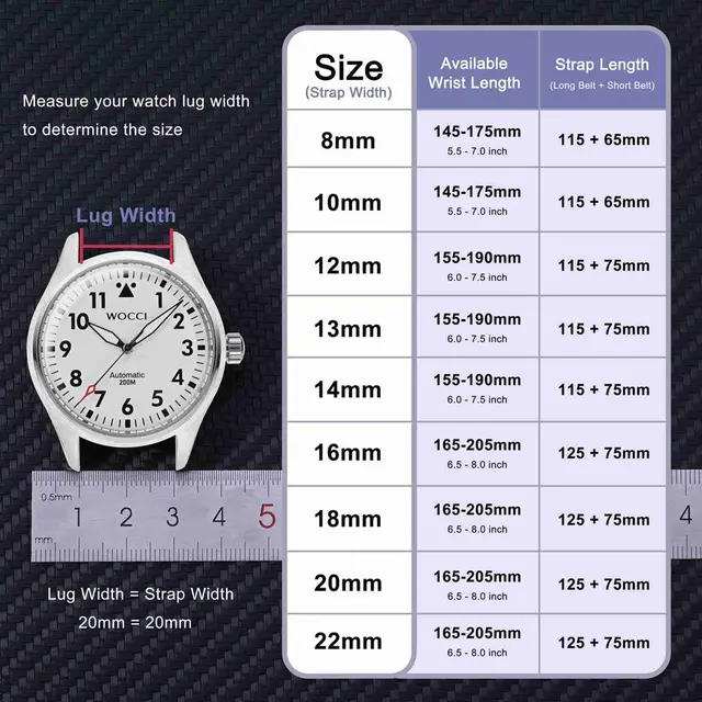 Cinturini Orologio In Vera Pelle WOCCI - Fibbia Acciaio, Varie Misure Da 8mm A 22mm, Eleganti E Comodi