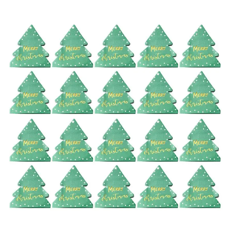 Christmas Tree Lunch Napkins Cartoon Tree Guest Lunche Napkins Christmas Decorative Dinner For Home Cafe Restaurant