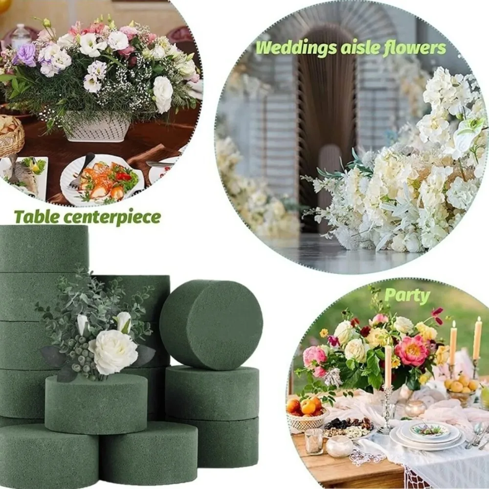 Floral Foam 10PCS Round Dry Blocks Artificial Flower Mud DIY
