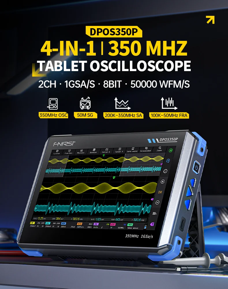 DPOS350P Digital Storage Oscilloscope: 350MHz Bandwidth, 12.1-Inch High-Definiti