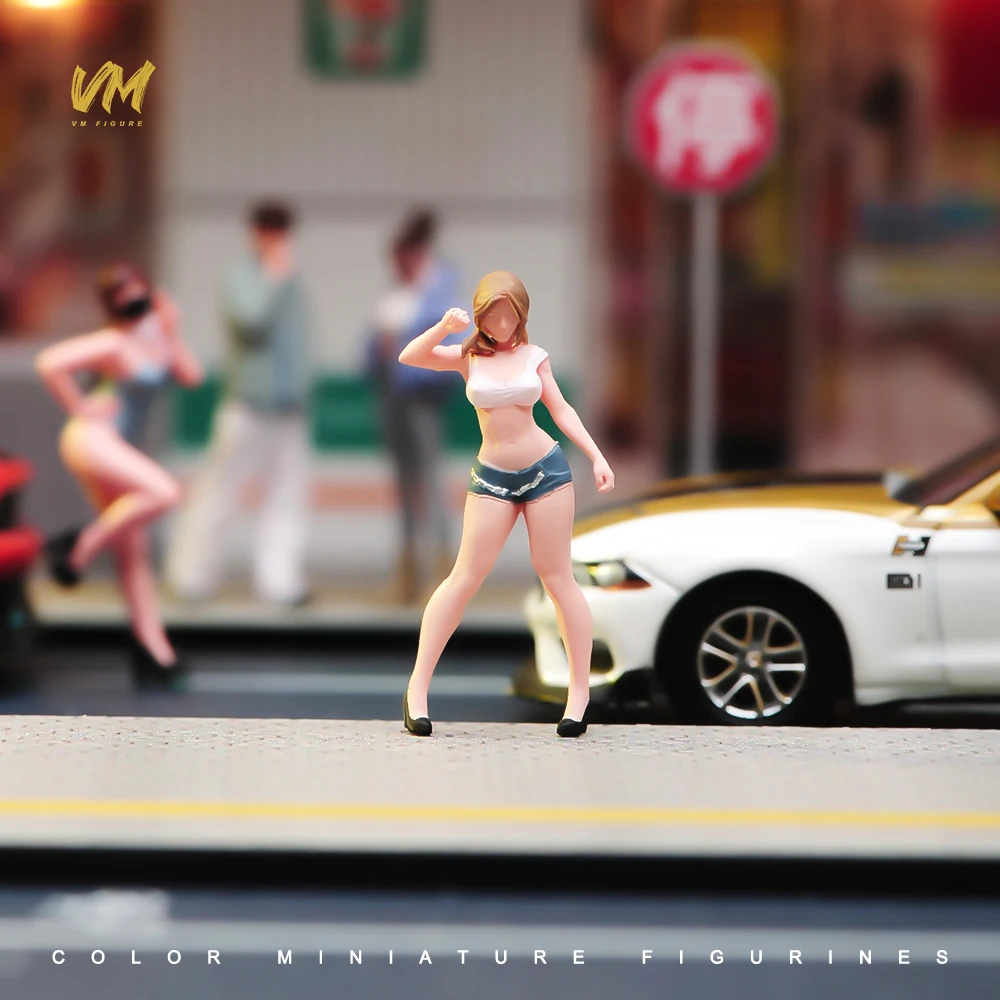 Bemalte Miniaturfigur 1/64: Sonniges, hübsches Mädchen im Bikini – Schönheit für die urbane Landschaftsgestaltung – Requisiten für Modellfahrzeuge und Deko-Puppen – Detail 21
