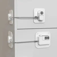 1 Pcs Child Safety Lock Cabinet Fridge Door Lock Stainless Steel Cable Protection Kids Baby Home Window Lock Strong Fix מנעול - Image 4