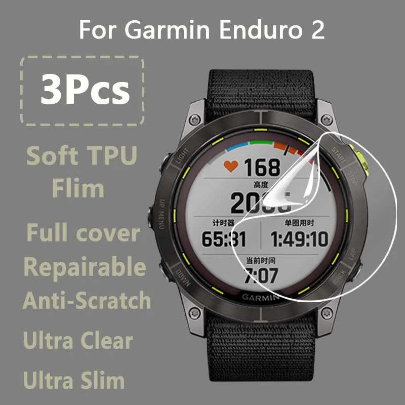 3 Pz Per Garmin Enduro / 2 Smartwatch Hd Clear Ultra Slim Soft Hydrogel Pellicola Riparabile Pellicola Proteggi Schermo-Non Vetro Temperato