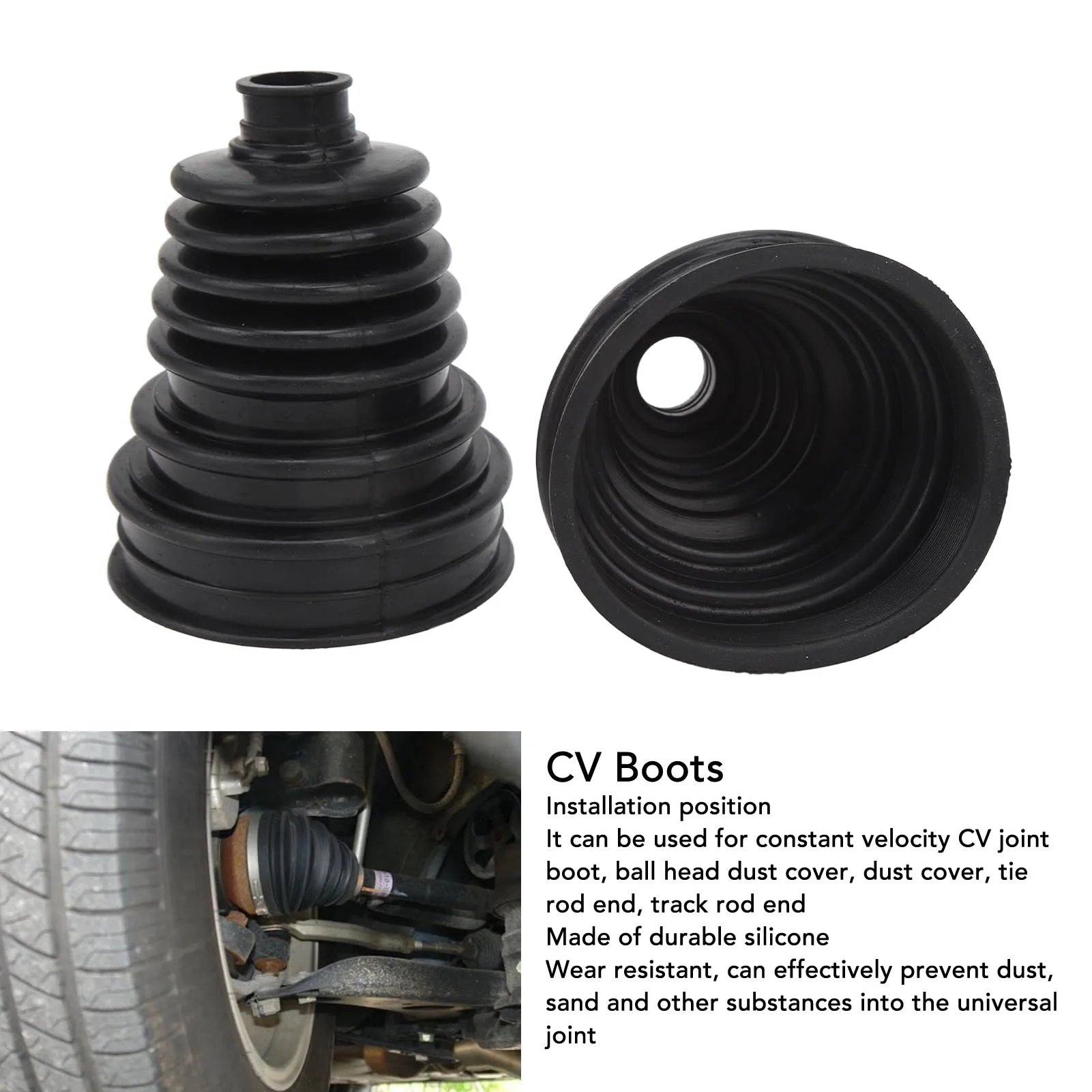 2pcs CV Boots Universal Constant Velocity Joint Boot Dust Cover Set Highly Flexible CV Boots for Cars cv dust cover