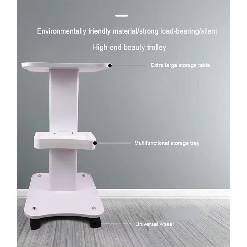 Hairdressing Supplies Salon Trolley Stand Wheel Barber Shop Beauty Tool Storage Tray White Rolling Cart Shelf