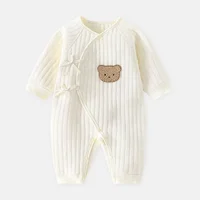 Pure cotton thickened newborn jumpsuit for spring and autumn, suitable for 0-3M 3-9M baby clothes 5