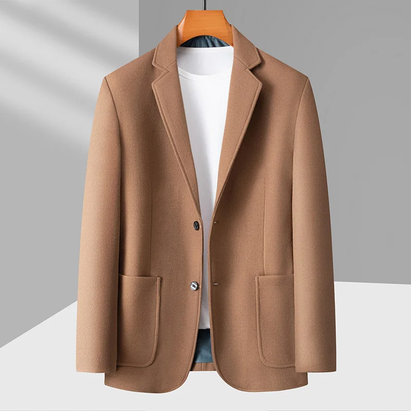 Spring and Autumn New Men's Fashion British Style Work Wedding Plus-size Casual Fat Loose Senior Sense Plus Fat Business Blazer 2