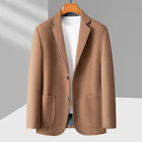 Spring and Autumn New Men's Fashion British Style Work Wedding Plus-size Casual Fat Loose Senior Sense Plus Fat Business Blazer 2