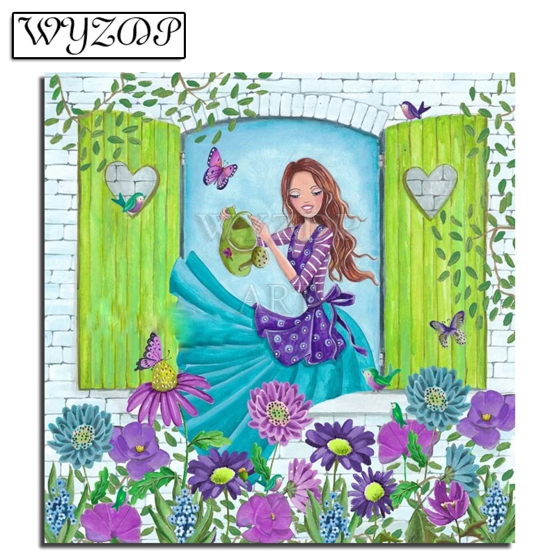 5D Diamant Malero Cartone Animato "Dchen Bilder Voll Mm2/Runde Diamant Stickereo Stich Geschenk Kit "Kultur Wyz20210143