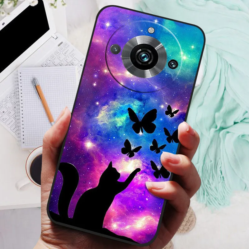 Black Silicone Bumper Case with Wolf and Lion Design - Soft TPU Covers