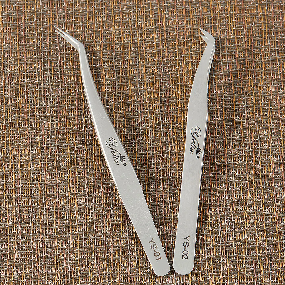 Yelix Eyelash Tweezers Volume Lash Tweezers Pincet Stainless Steel Eyebrow Tweezer Professional Hyperfine High Precision