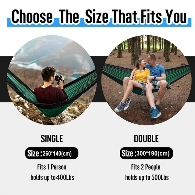 Shortened Product Name: Portable Nylon Camping Hammocks with Straps 6