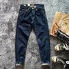 14oz High Quality 100% Cotton One Wash Raw Deep Blue Denim Jeans for Men Red Selvedge Slim Straight Pants Vintage y2k Youth Male 1