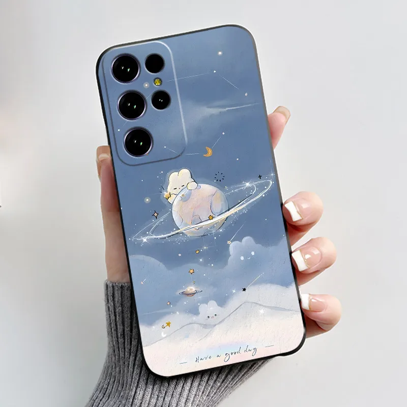Aesthetic Cute Cat Cartoon Black Soft Silicone Shockproof Phone Case