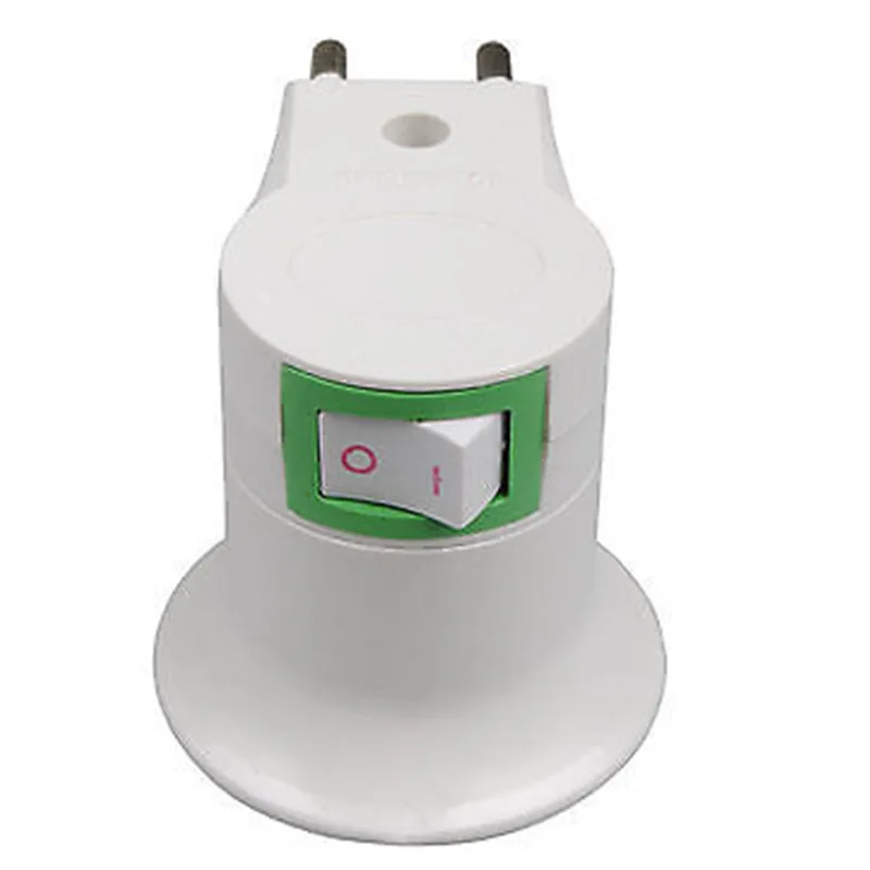 Light Socket E27 Lamp Base Socket EU Plug Wall Screw Night Light LED Bulb Holder Socket Adapter Converter 110-240V On-off Control Switch