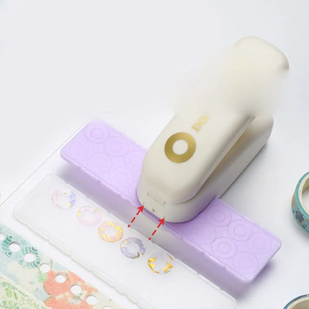 자체 제작 엠보싱 도구 구멍 스크랩북 도넛 링 펀처, DIY 종이 펀처, 학교 사무용품