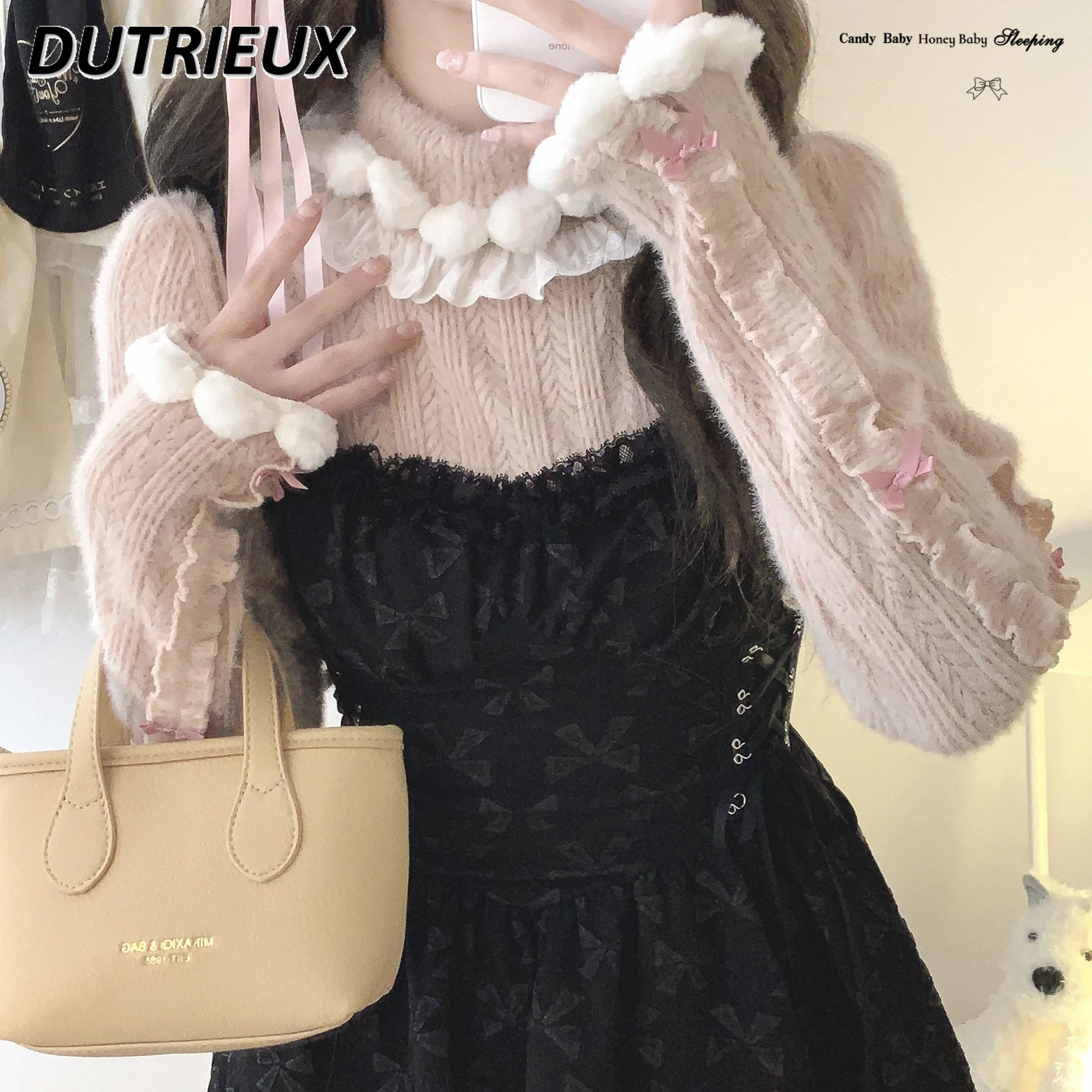 

Autumn Winter New Turtleneck Twist Knit Bottoming Top Sweet Girl Versatile Solid Color Slim Fit Long Sleeves Sweater Pullover