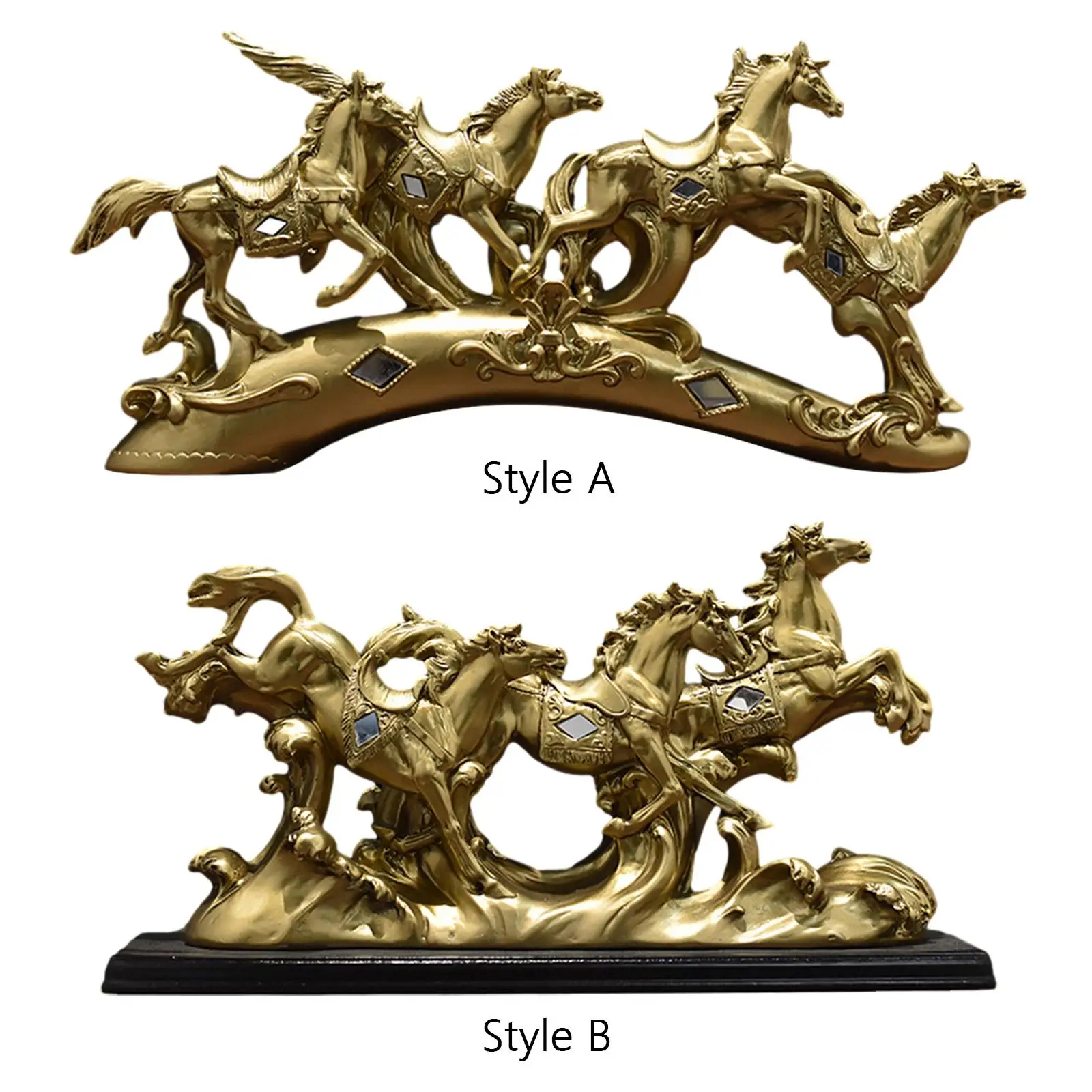 

Galloping Horse Statue Animal Sculptures Ornament for Bookshelf Home Decor