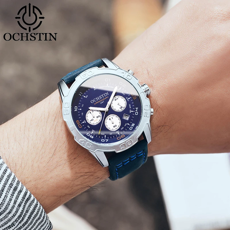 OCHSTIN2024 Pilot Series Personalized Trendy Style Multi functional Quartz Movement Waterproof Watch Men's Quartz Watch