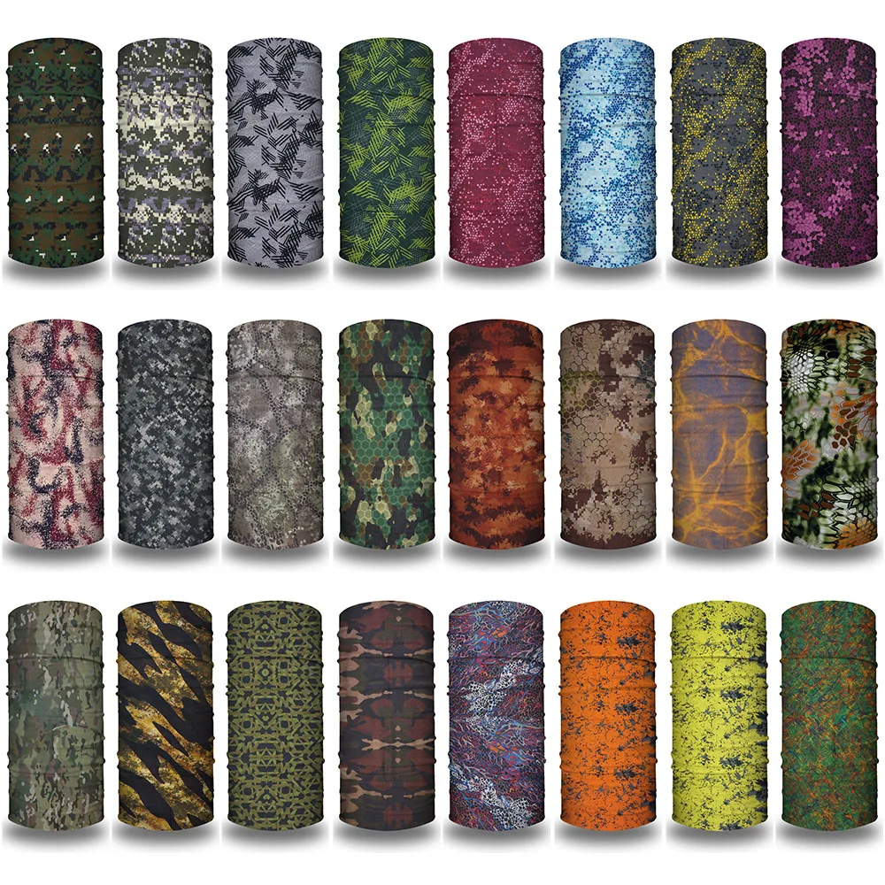Camo Outdoor Bandanas Sports Camouflage Seamless Neck Gaiter Headband for Men Fishing Hiking
