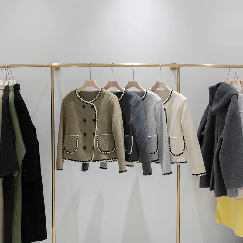 

Xiaoxiangfeng Autumn and Winter Wool Coat Small Double sided Cashmere Coat Short Wool Coat Women's High Grade Feeling