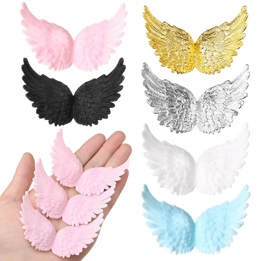 12Pcs Plastic Angel Wings Cake Decoration Christmas Tree Ornaments Happy Birthday Feathers Party Wings Costume DIY Crafts